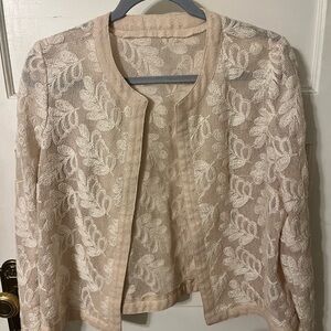 Elegant Cream Lace Women's Jacket